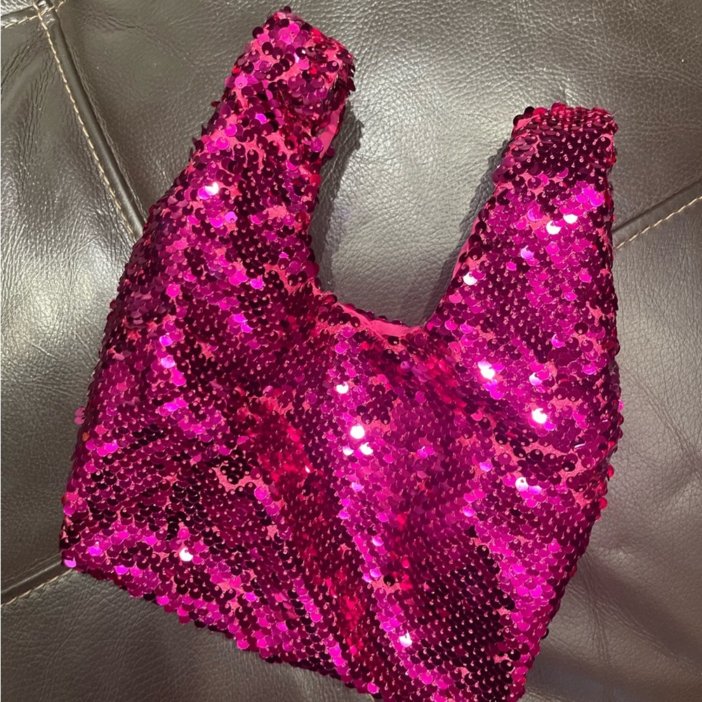 pink sequins bag